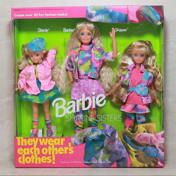 Barbie sharin sisters 1991 doll set
